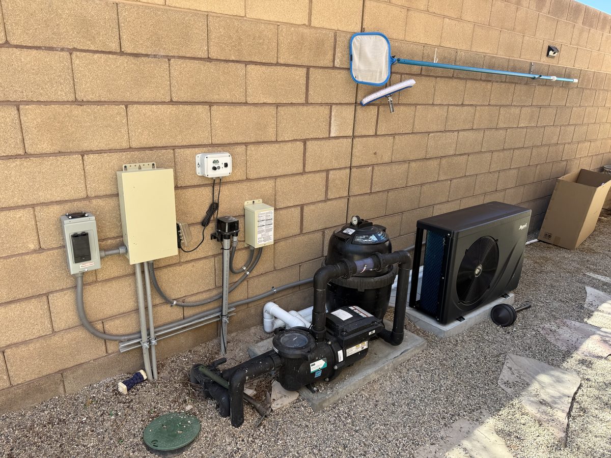 Heat pump and pump/filter equipment install